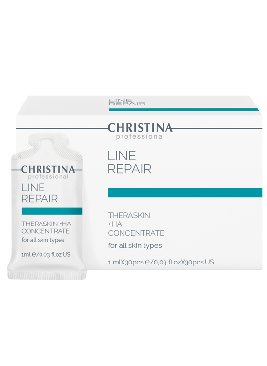 Line Repair Theraskin+HA Concentrate sachets kit 30 pcs Регенерирующие увлажняющие капли с гиалуроновой кислотой «Тераскин» в инд. саше 1 мл х 30 шт., 30 мл